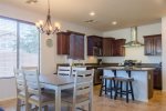 Full size kitchen with large island and dining area